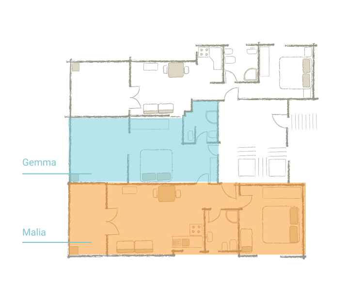The map of the apartment Malia
